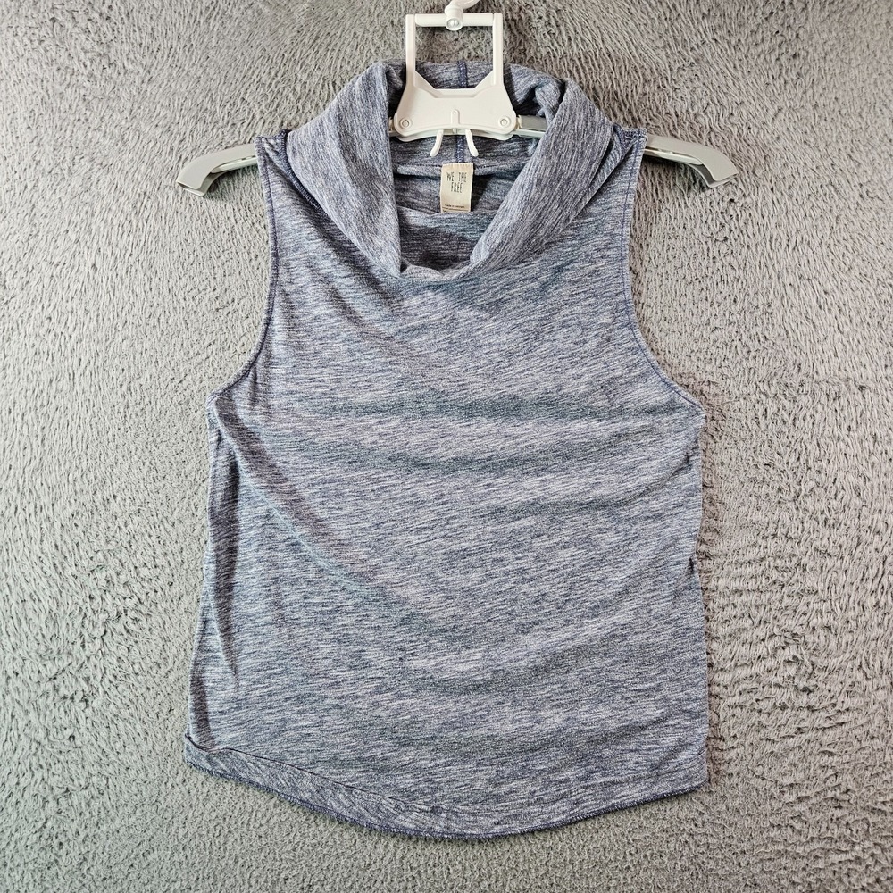 We the Free Sleeveless Active Top Women XS Loose Turtle Neck Blue White